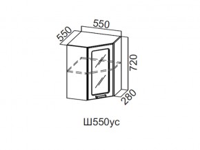 Ш550ус/720 Шкаф навесной 550/720 (угловой со стеклом) в Надыме - nadym.магазин96.com | фото